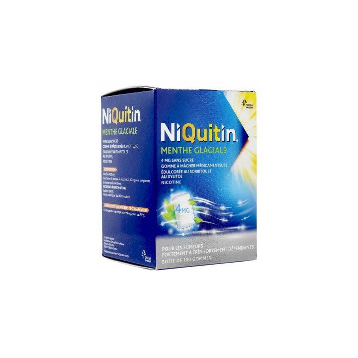 Niquitin 4 mg menthe glaciale - boite de 100 gommes