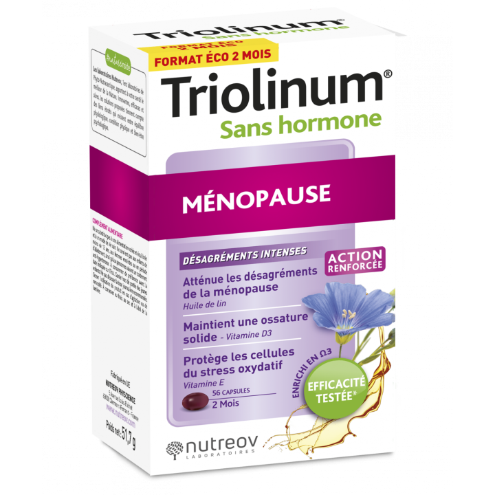 Triolinum sans hormone m&eacute;nopause intensive Nutreov - bo&icirc;te de 56 capsules