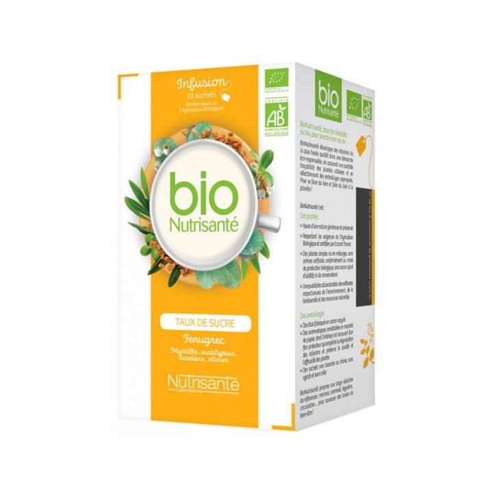 Infusion bien-&ecirc;tre Taux de sucre bio Nutrisant&eacute; - 20 sachets