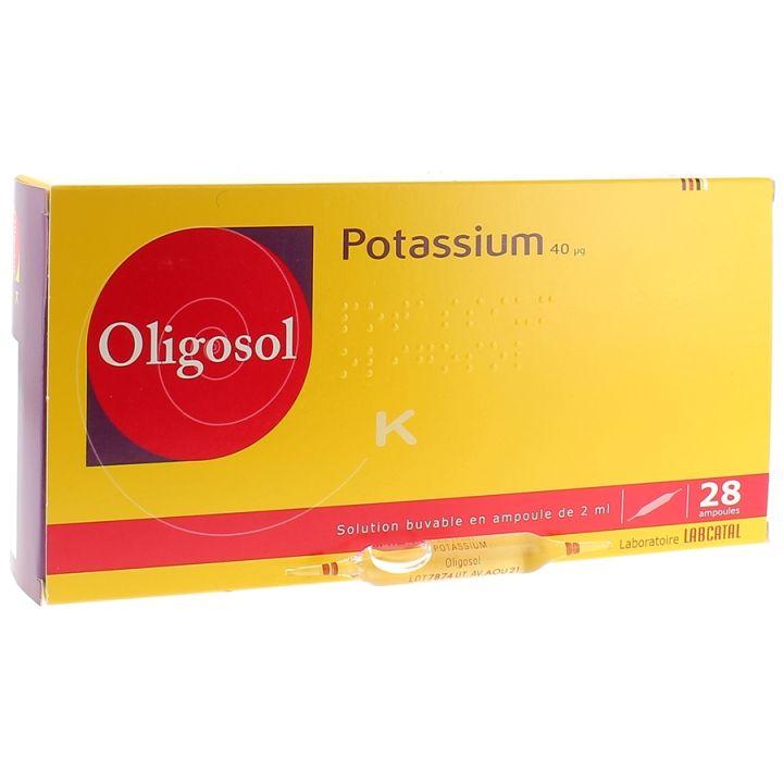 Oligosol Potassium solution buvable&nbsp;en ampoule - bo&icirc;te de 28 ampoules