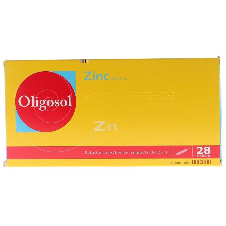 Oligosol zinc solution buvable en ampoule - bo&icirc;te de 28 ampoules