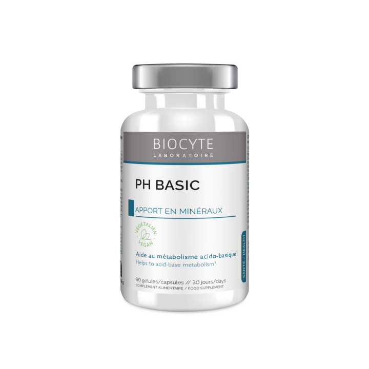 pH basic sels min&eacute;raux alcalins Biocyte - pot de 90 g&eacute;lules micro-encapsul&eacute;s