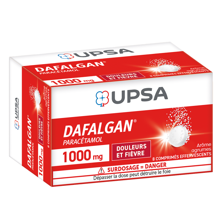 Dafalgan 1g comprim&eacute; effervescent - bo&icirc;te de 8 comprim&eacute;s