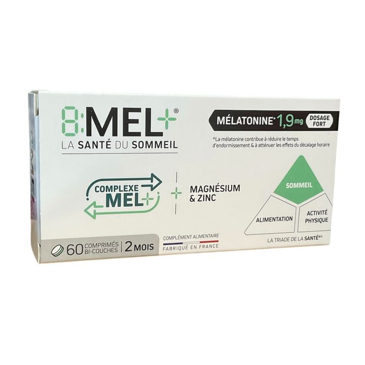 8:MEL+ m&eacute;latonine 1,9mg Menarini - boite de 60 comprim&eacute;s 
