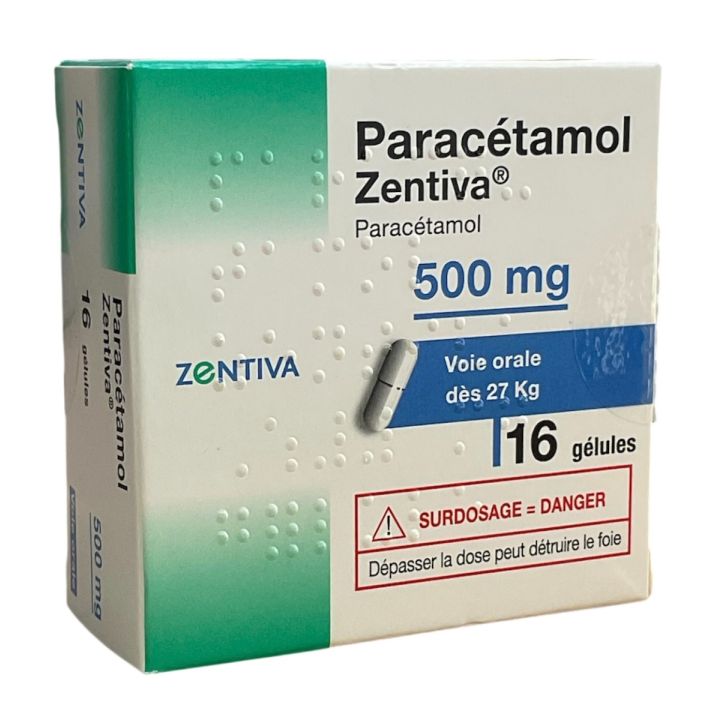 Parac&eacute;tamol Zentiva 500mg - boite de 16 g&eacute;lules 