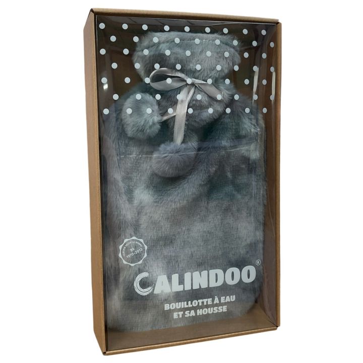 Bouillotte &agrave; eau avec housse marbre Calindoo - bouillotte de 2L