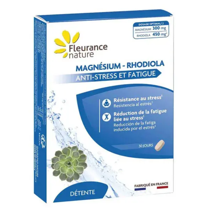 Magn&eacute;sium Rhodiola Fleurance Nature - boite de 30 comprim&eacute;s 
