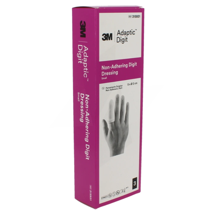 Adaptic doigtier taille S - boite de 3 pi&egrave;ces  