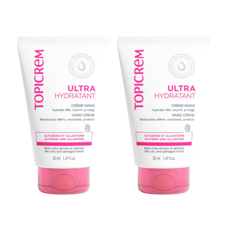 Ultra-hydratant cr&egrave;me mains Topicrem - lot de 2 tubes de 50ml