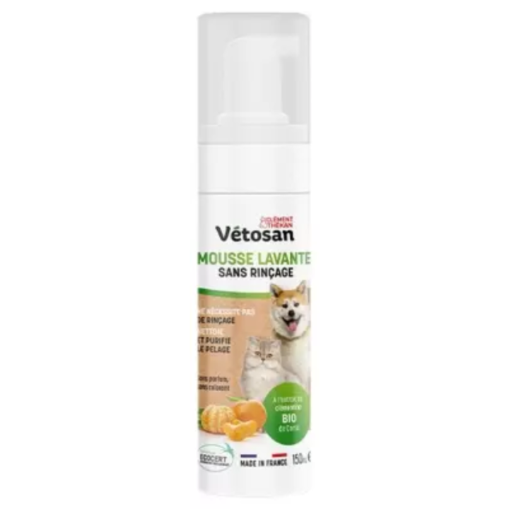 V&eacute;tosan mousse lavante sans rin&ccedil;age Cl&eacute;ment Th&eacute;kan - flacon-pompe de 150ml