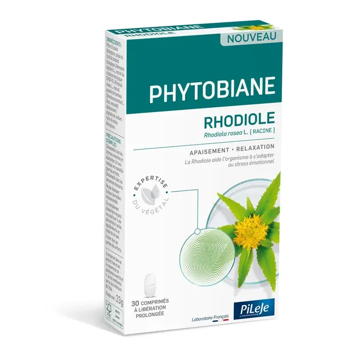 Phytobiane Rhodiole apaisement et relaxation Pileje - bo&icirc;te de 30 comprim&eacute;s