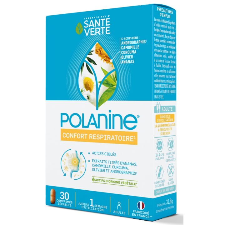 Polanine confort respiratoire Sant&eacute; verte - boite de 30 comprim&eacute;s