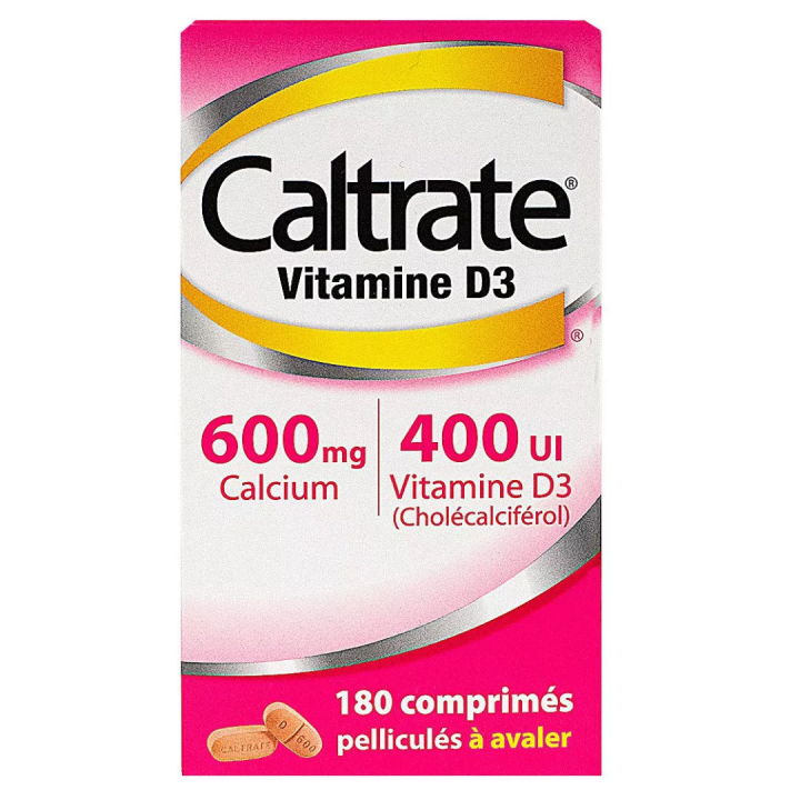 Caltrate Vitamine D3 600mg/400 U.I comprim&eacute; pellicul&eacute; - Flacon de 180 comprim&eacute;s