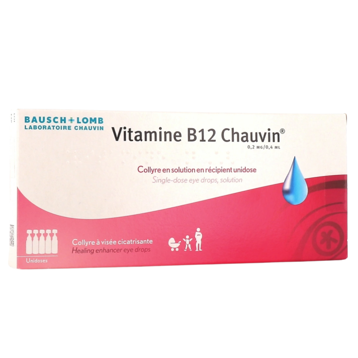 Vitamine B12 Chauvin 0,2mg collyre en solution - 10 r&eacute;cipients unidoses