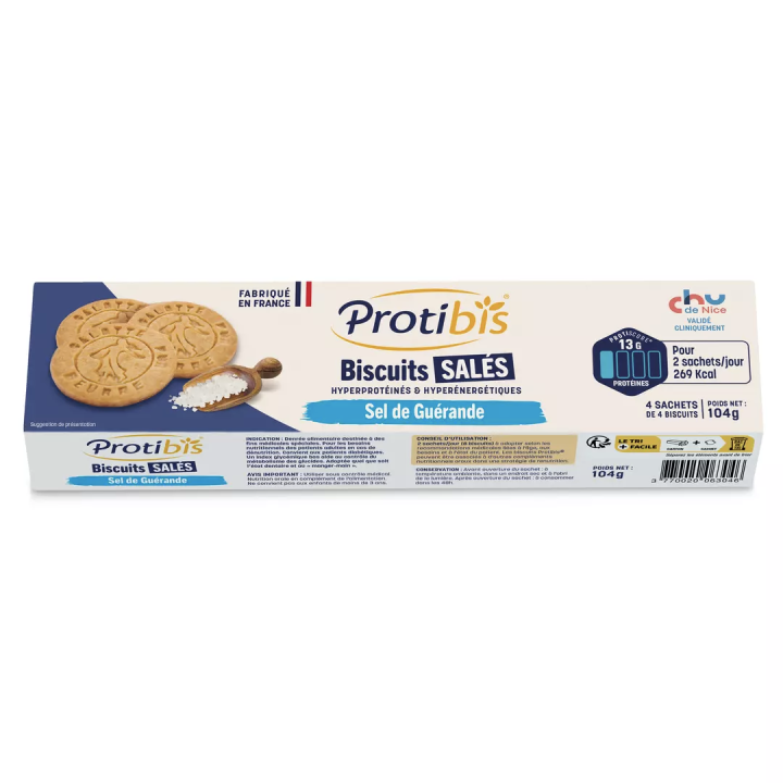 Biscuits sal&eacute;s sel de gu&eacute;rande Protibis - boite de 16 biscuits