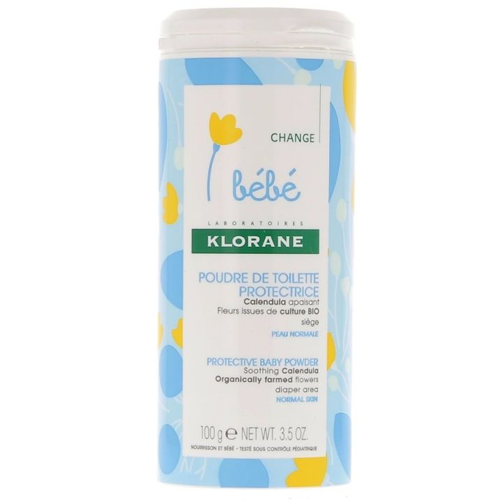 Poudre de toilette protectrice Klorane b&eacute;b&eacute; - Pot de 100 g