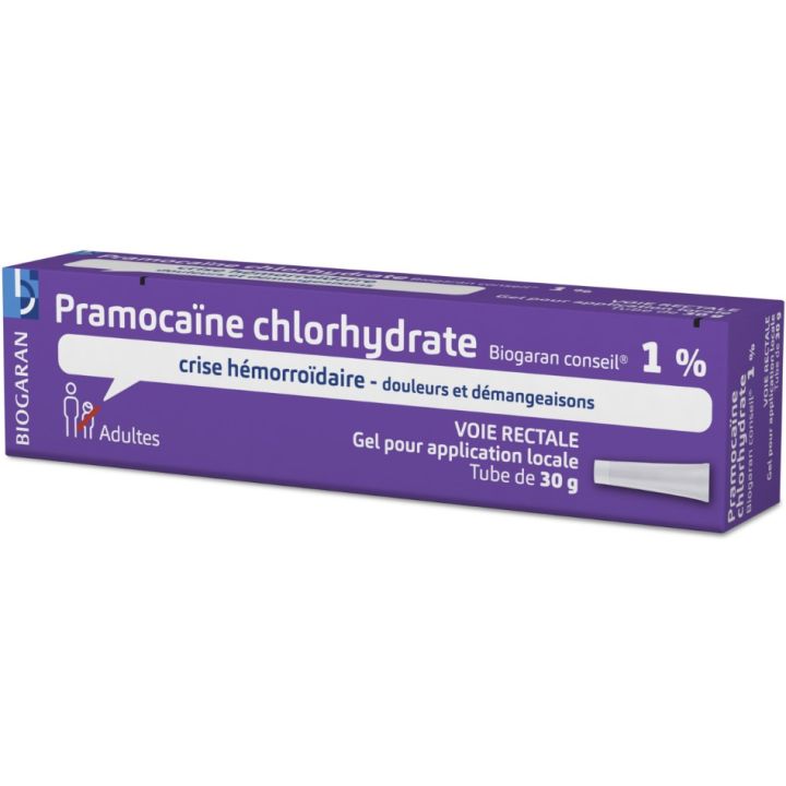 Pramoca&iuml;ne chlorhydrate 1% crise h&eacute;morro&iuml;daire Biogaran - tube de 30g
