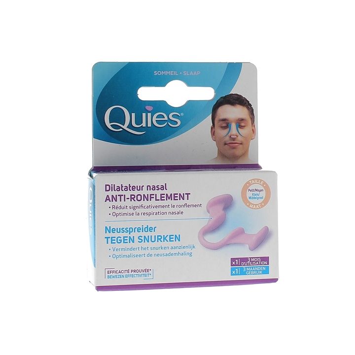 Anti-ronflement dilatateur nasal petit/moyen Quies - bo&icirc;te de 1 dilatateur