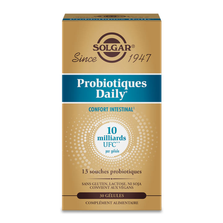 Probiotiques Daily Solgar - boite de 30 g&eacute;lules 