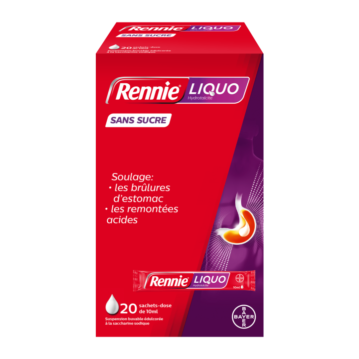 Rennieliquo sans sucre suspension buvable - bo&icirc;te de 20 sachets