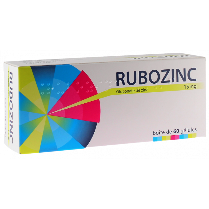 Rubozinc 15mg - boite de 60 g&eacute;lules