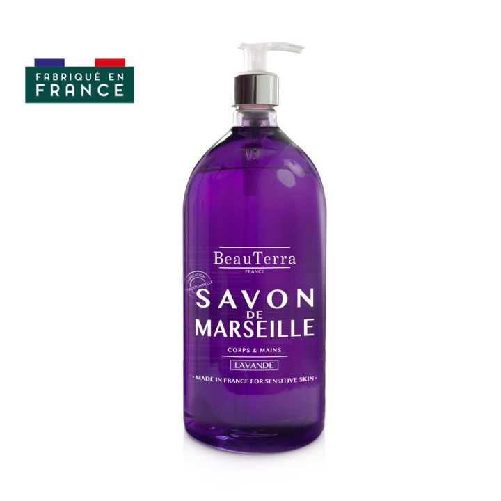 Savon de marseille Lavande Beauterra - flacon-pompe de 300ml