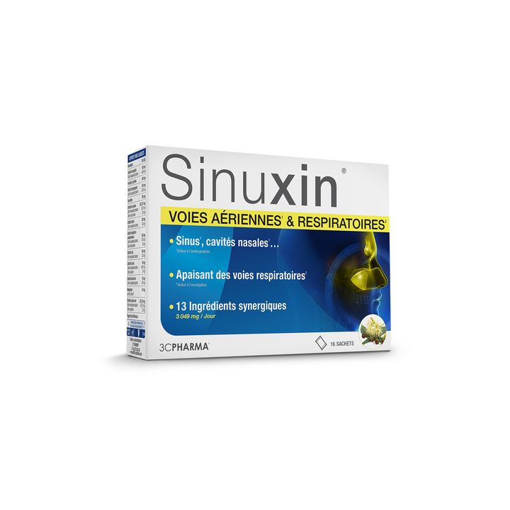 Sinuxin voies a&eacute;riennes & respiratoires 3C Pharma - boite de 16 sachets