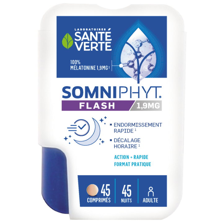 Somniphyt Go 1.9 mg endormissement plus rapide Sant&eacute; Verte - bo&icirc;te de 45 comprim&eacute;s