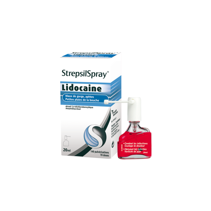 Strepsilspray lidocaine collutoire - flacon de 20 ml