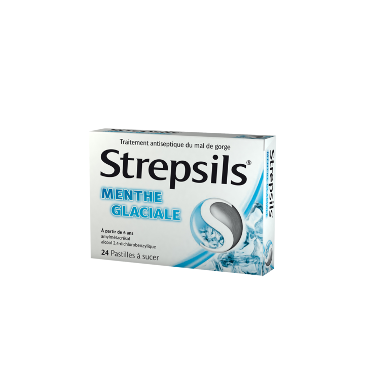 Strepsils menthe glaciale pastille &agrave; sucer - boite de 24 pastilles
