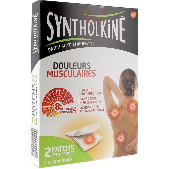 Patch chauffant Syntholkin&eacute; petit format dos nuque &eacute;paules - 2 patchs