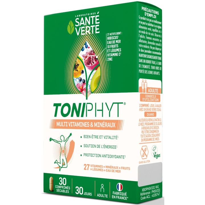 Toniphyt Multinature Sant&eacute; Verte - bo&icirc;te de 30 comprim&eacute;s