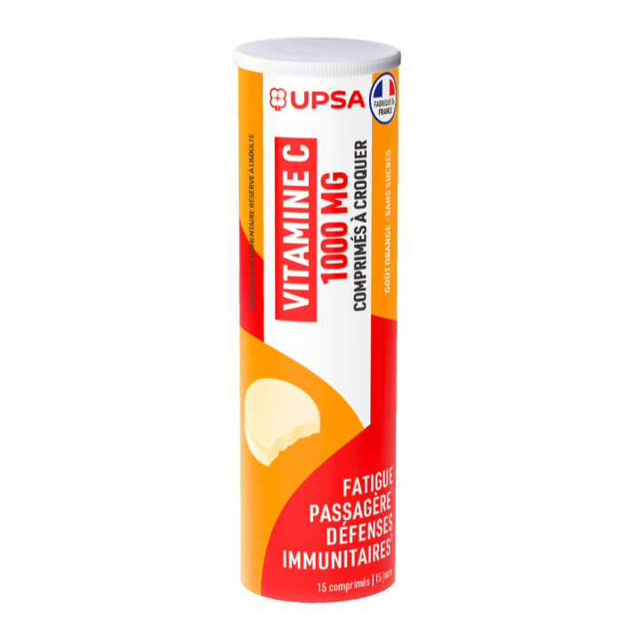 Vitamine C 1000mg Upsa - bo&icirc;te de 15 comprim&eacute;s &agrave; croquer