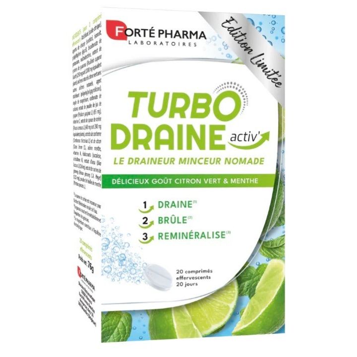 TurboDraine activ &eacute;dition limit&eacute;e Fort&eacute; Pharma - boite de 20 comprim&eacute;s