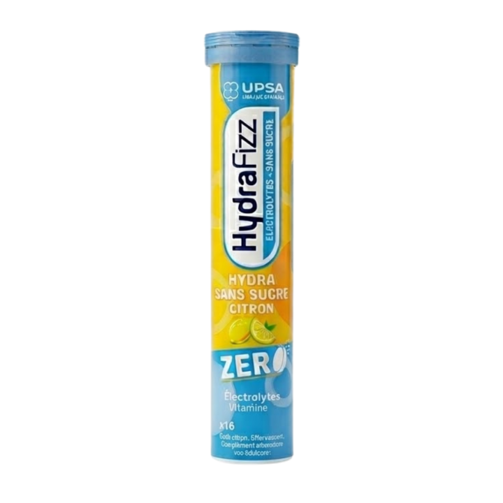 HydraFizz hydra sans sucre citron zero go&ucirc;t citron Upsa - tube de 16 pastilles effervescentes