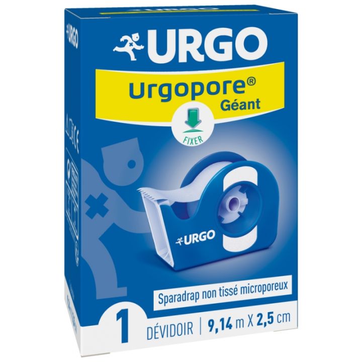 Urgopore g&eacute;ant Sparadrap non tiss&eacute; microporeux Urgo - 1 d&eacute;versoir 9,14 m x 2,5 cm