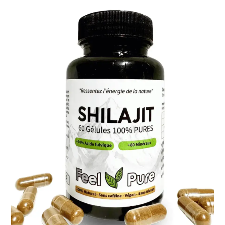 Shilajit Feel Pure - pot de 60 g&eacute;lules 