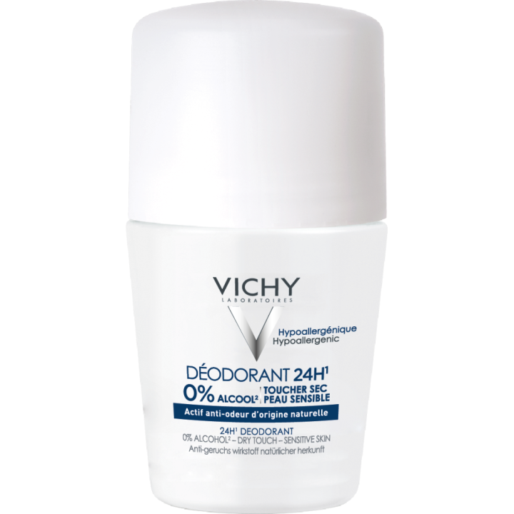 D&eacute;odorant 24h toucher sec sans sels d'aluminium Vichy - roll-on bille de 50 ml