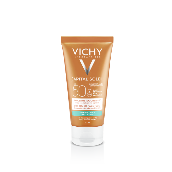 Id&eacute;al soleil spf 50+ &eacute;mulsion anti-brillance toucher sec Vichy - tube de 50 ml