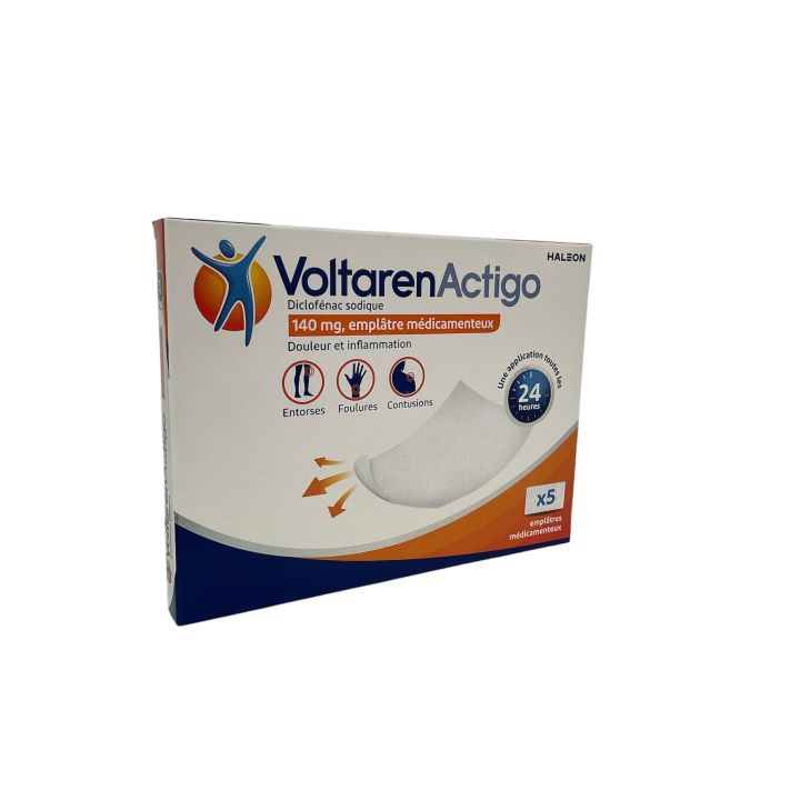VoltarenActigo 140mg - bo&icirc;te de 5 empl&acirc;tres m&eacute;dicamenteux