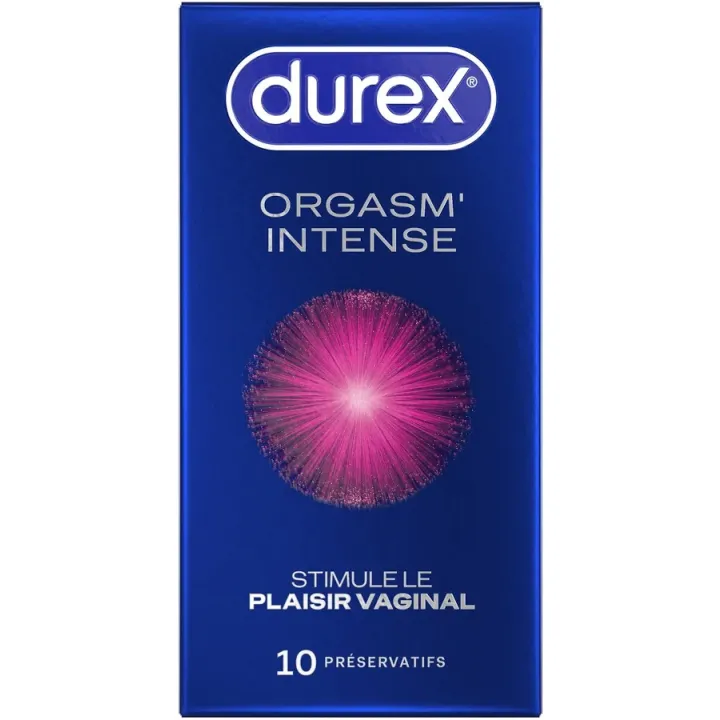 Pr&eacute;servatifs Orgasm'Intense Durex - bo&icirc;te de 10 pr&eacute;servatifs