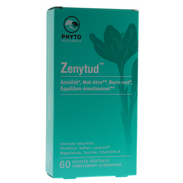 Zenytud anxi&eacute;t&eacute; mal-&ecirc;tre Phyto Research - boite de 60 g&eacute;lules v&eacute;g&eacute;tales