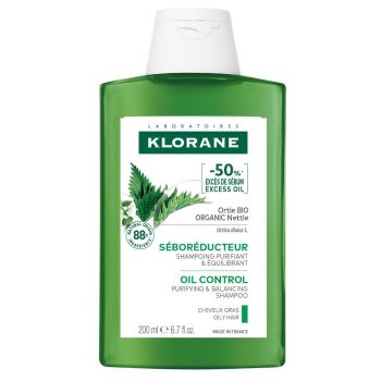Shampoing s&eacute;bor&eacute;gulateur cheveux gras &agrave; l'Ortie bio Klorane - flacon de 200 ml