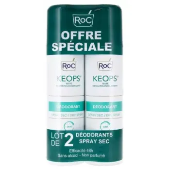 Keops d&eacute;odorant spray efficacit&eacute; 48h Roc - lot de 2 sprays de 150ml offre sp&eacute;ciale