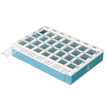 Pilulier hebdomadaire plateau ergonomique Plic care - 28 compartiments