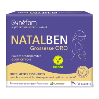 Gyn&eacute;fam natalben grossesse oro poudre orodispersible go&ucirc;t citron Effik - boite de 28 sachets
