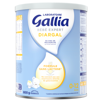 B&eacute;b&eacute; expert diargal formule sans lactose Gallia - pot de 800g
