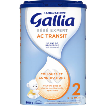 B&eacute;b&eacute; Expert AC Transit Lait en poudre 2&egrave;me &acirc;ge Gallia - pot de 800g