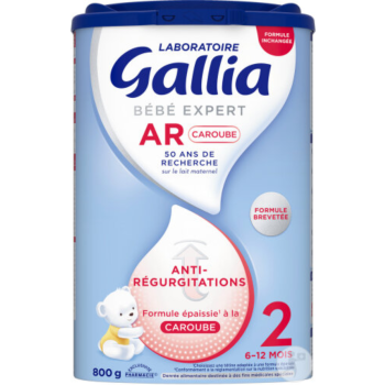 B&eacute;b&eacute; Expert AR Caroube Lait en poudre 2&egrave;me &acirc;ge Gallia - pot de 800g