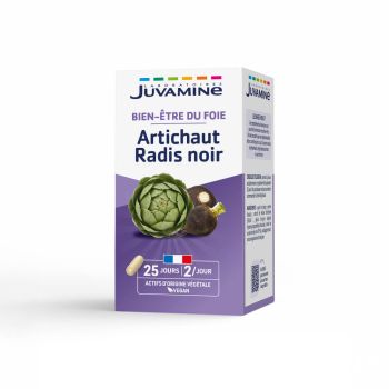 Artichaut Radis Noir Bien-&ecirc;tre du foie Juvamine - bo&icirc;te de 50 g&eacute;lules